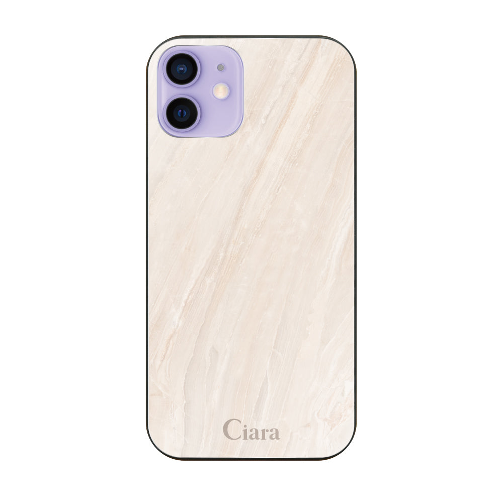 iPhone12/12Pro ガラス 強化ガラスケース マーブル ベージュ