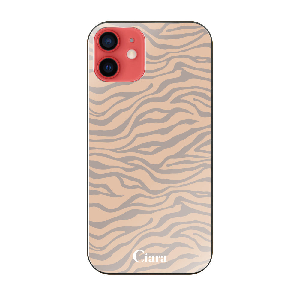 iPhone11 ガラス 強化ガラスケース タイガー ベージュ