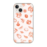 iPhone14 ガラス 強化ガラスケース ロマンティックレモン オレンジ