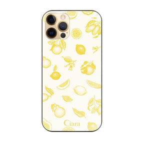 iPhone11Pro ガラス 強化ガラスケース ロマンティックレモン イエロー