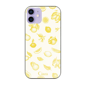iPhone12/12Pro ガラス 強化ガラスケース ロマンティックレモン イエロー