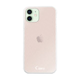 iPhone12mini ハイブリッド クリアケース シアーストライプ ベージュ