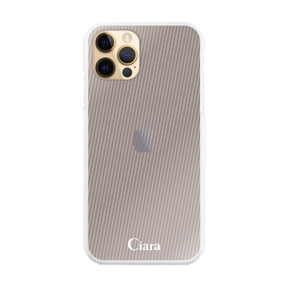 iPhone11ProMax ハイブリッド クリアケース シアーストライプ パープル