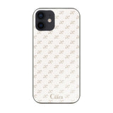 iPhoneXR ガラス 強化ガラスケース シアラモノグラムパターン ベージュ