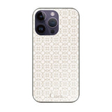 iPhone14ProMax ガラス 強化ガラスケース シアラマカダムフルパターン ベージュ