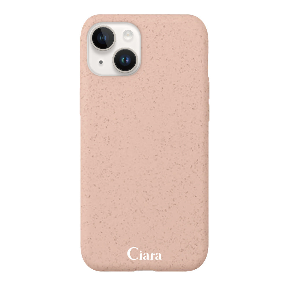 iPhone14ケース サスティナブルケース ロゴ サンドピンク