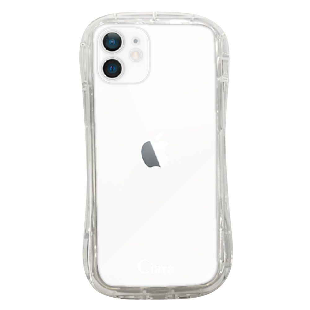iPhone11 TPUグリップ クリアケース ロゴ ホワイト
