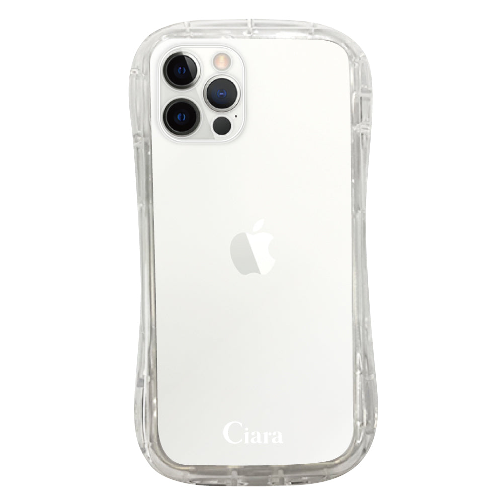 iPhone12Pro TPUグリップ クリアケース ロゴ ホワイト