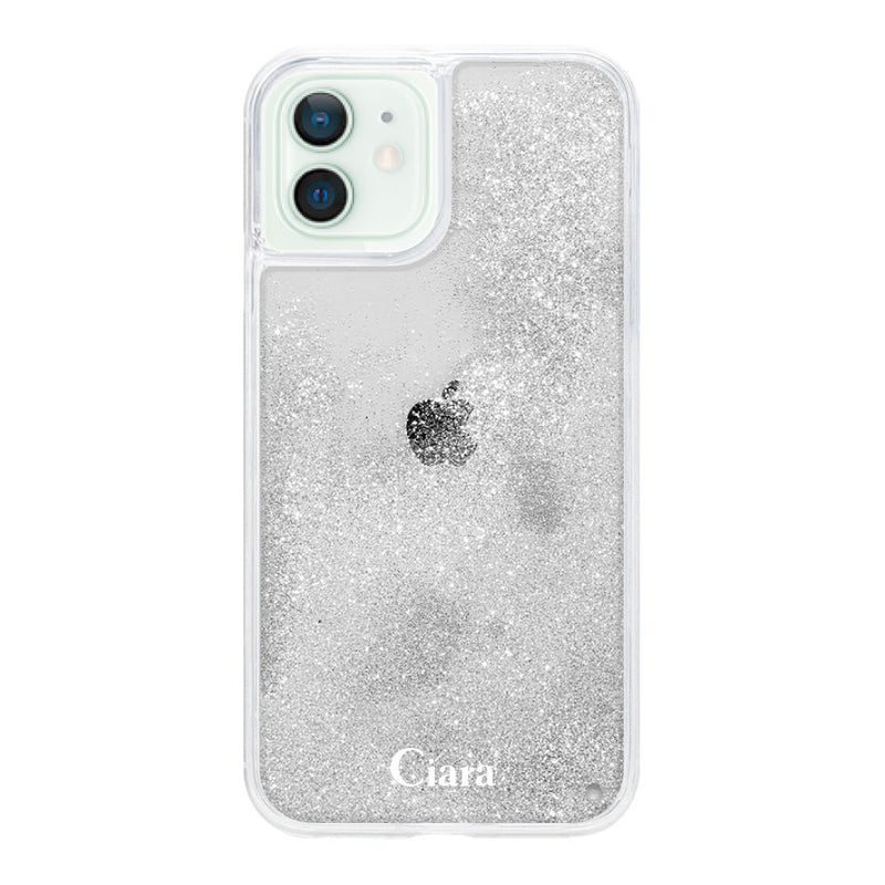 iPhoneケース グリッター オイルクリアケース ロゴ