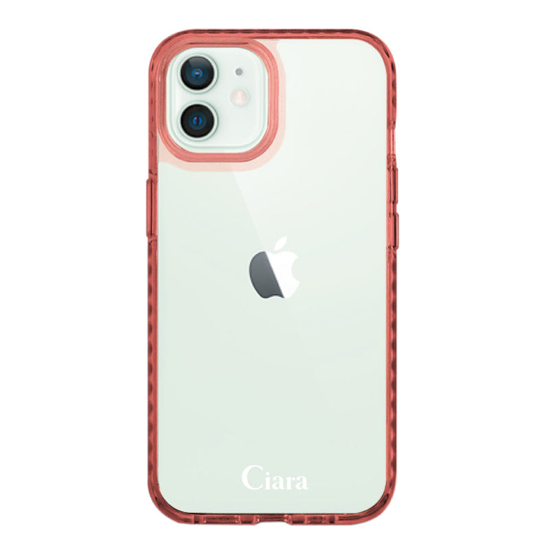 iPhoneケース カラークッションバンパー 耐衝撃クリアケース ロゴ