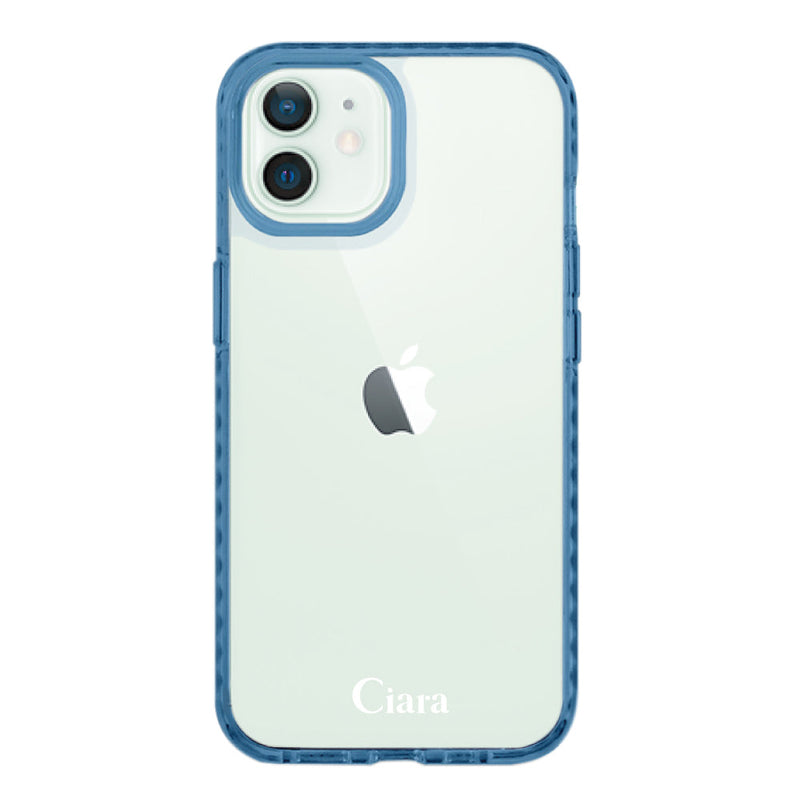 iPhoneケース カラークッションバンパー 耐衝撃クリアケース ロゴ