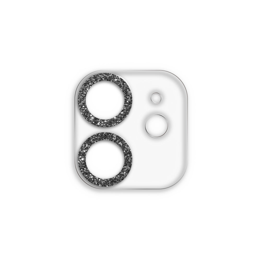 iPhone11/12mini スマホアクセサリー カメラカバー クリアラメカメラレンズフィルム クリアブラック