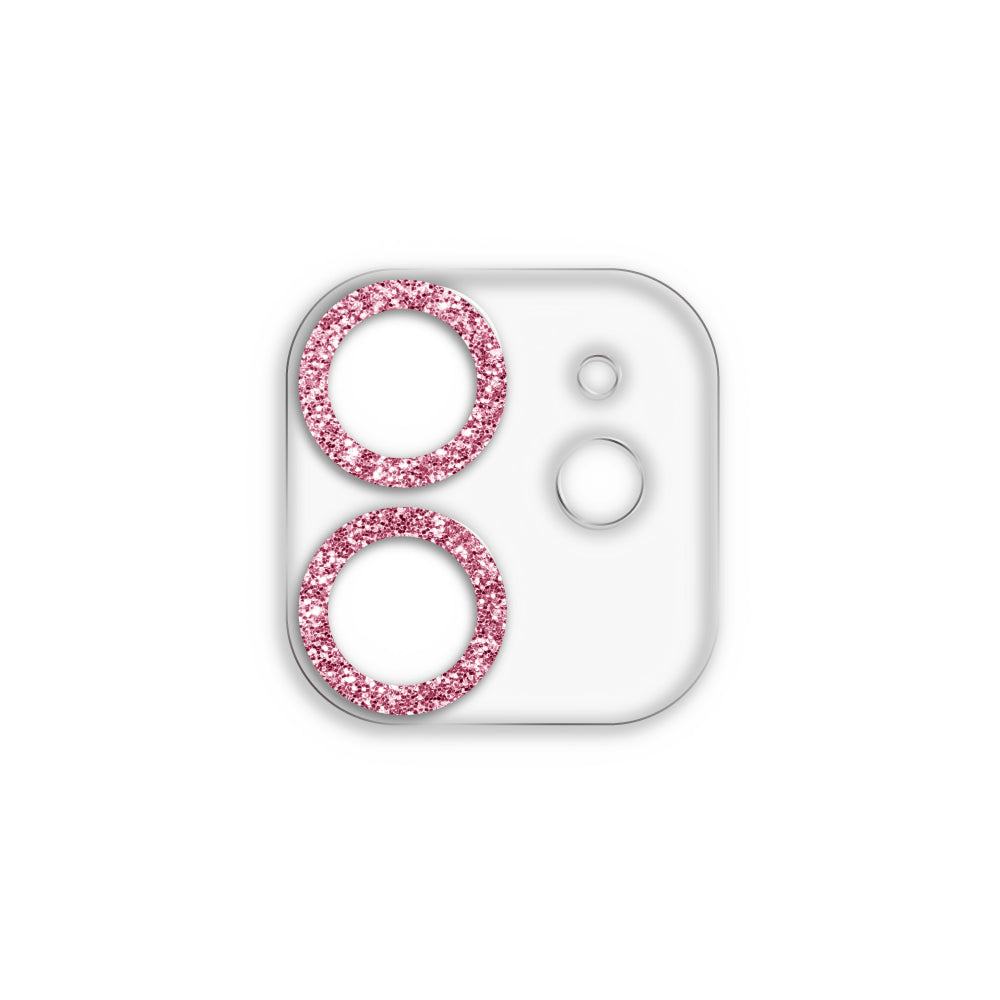 iPhone11/12mini スマホアクセサリー カメラカバー クリアラメカメラレンズフィルム クリアピンク