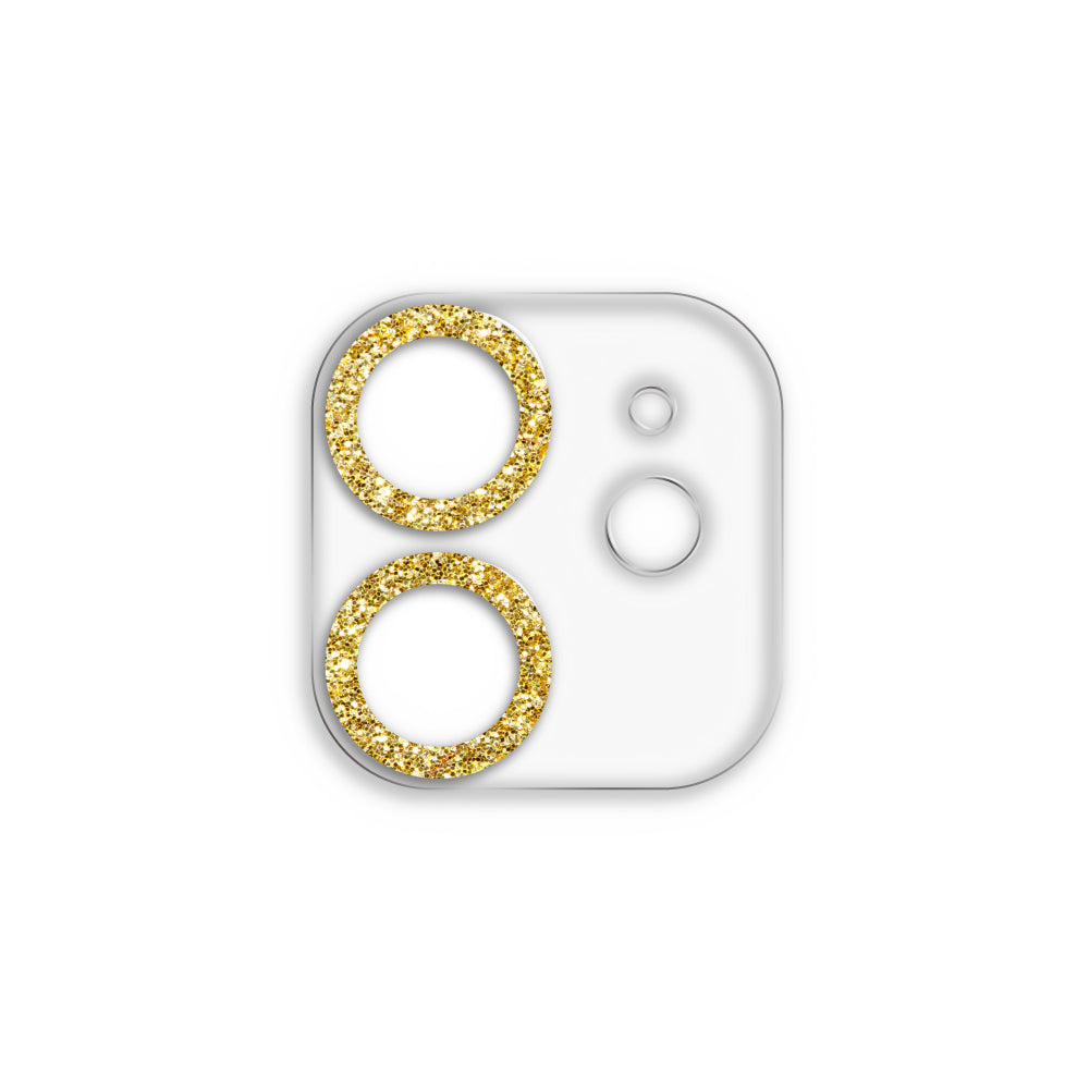 iPhone11/12mini スマホアクセサリー カメラカバー クリアラメカメラレンズフィルム クリアゴールド