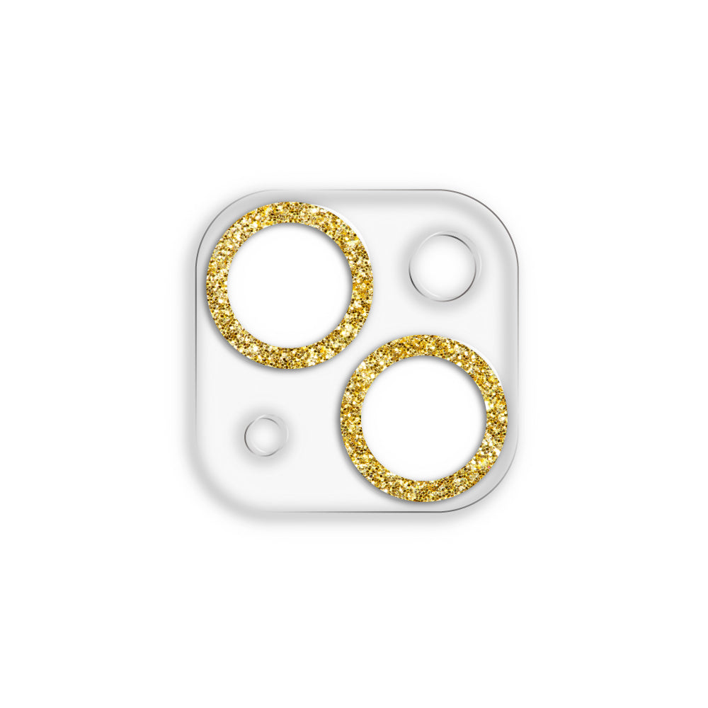 iPhone13/13mini スマホアクセサリー カメラカバー クリアラメカメラレンズフィルム クリアゴールド