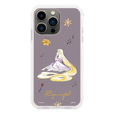 iPhone13Proケース クッションバンパー 耐衝撃クリアケース ディズニー100 ウォーターカラープリンセス ラプンツェル パープル